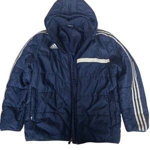 Adidas Dark Blue Puffy Mens Jacket LARGE